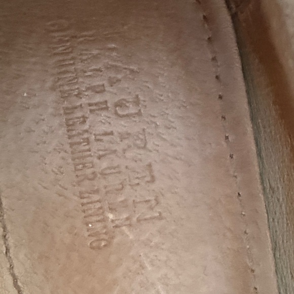 Ralph Lauren Men’s Caliana-fl-csl Tan Leather Loafers with Gold Accents - Picture 3 of 6